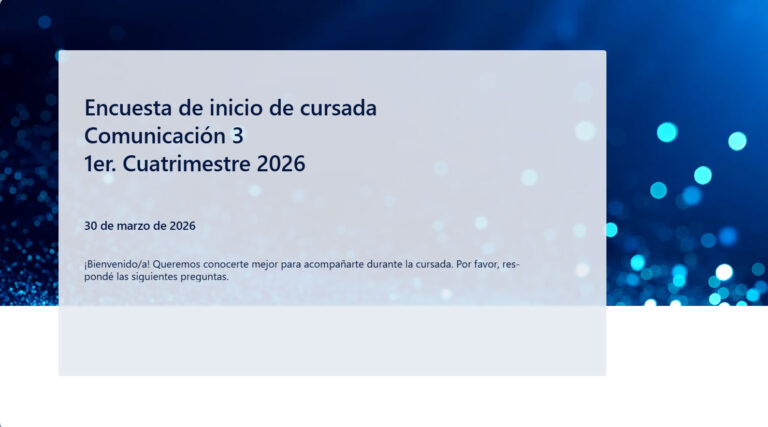 Encuesta de inicio de cursada